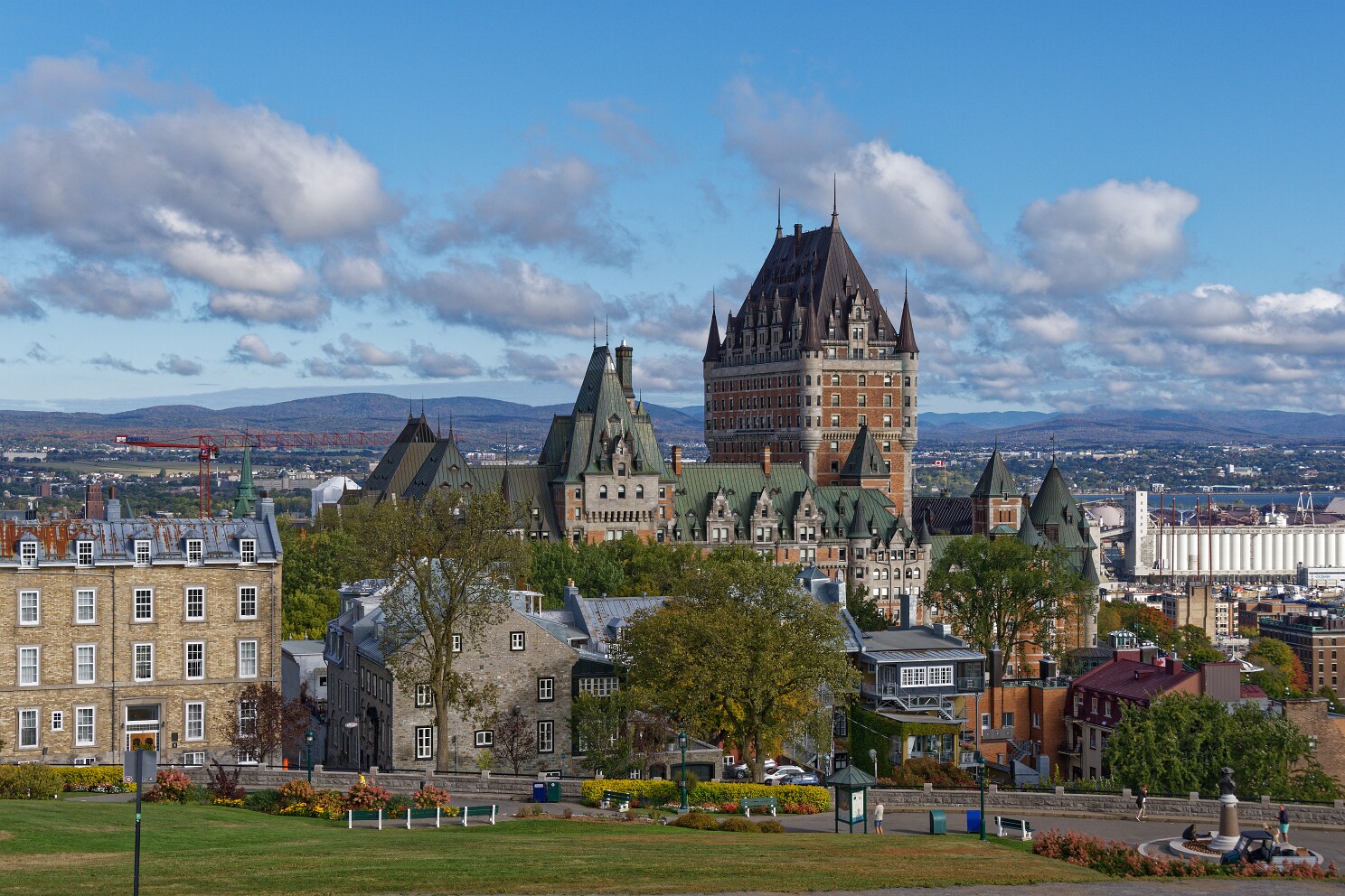Québec - Blick von der Zitadelle auf Châteaux Frontenac